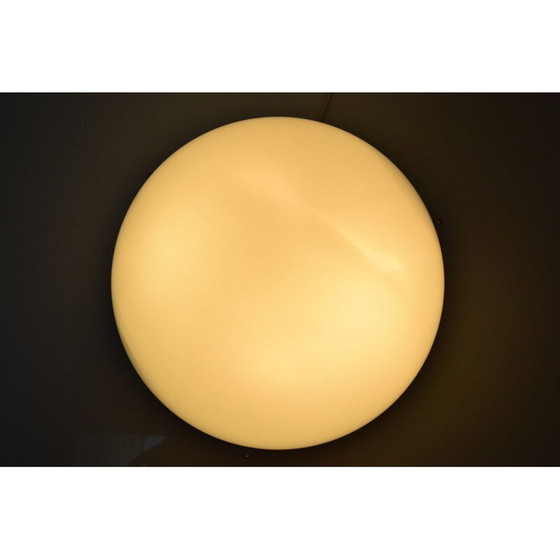 Image 1 of Lampada da soffitto vintage in bachelite e vetro opalino, Cecoslovacchia 1950