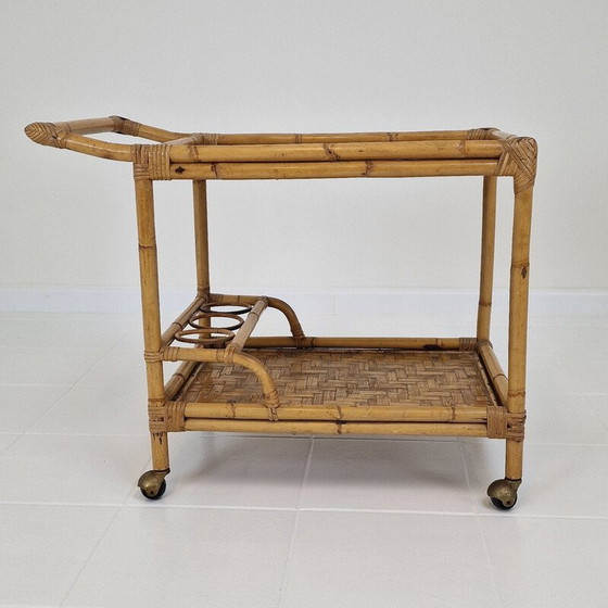 Image 1 of Mid century Italian trolley in bamboo and rattan, 1970s