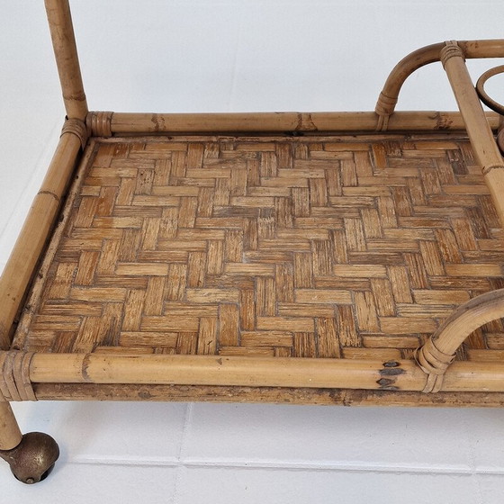 Image 1 of Mid century Italian trolley in bamboo and rattan, 1970s