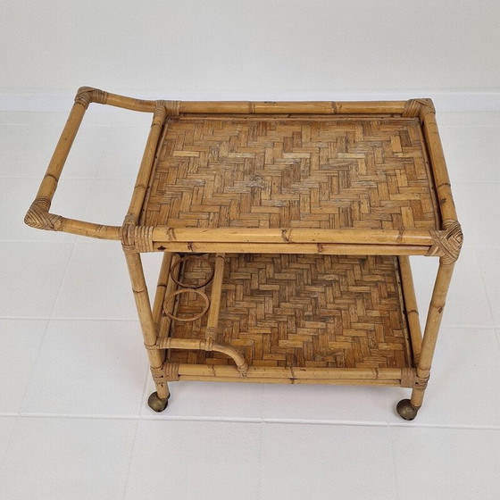 Image 1 of Mid century Italian trolley in bamboo and rattan, 1970s