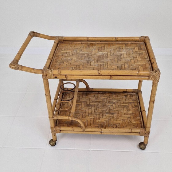 Image 1 of Mid century Italian trolley in bamboo and rattan, 1970s