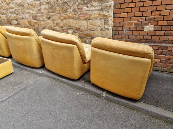 Image 1 of Couch living area 5X armchair + coffee table 1970E years leather,ready to sitCondition See the pictures