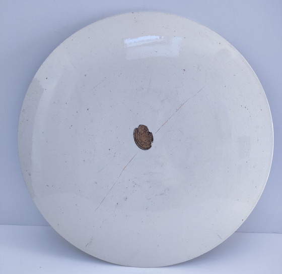 Image 1 of Large Decorative Plate Winter Landscape Porcelain Early 20th century