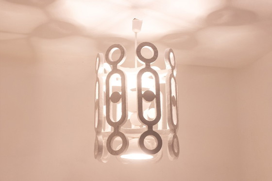 Image 1 of Farol de yeso con forma de ojo. Obra de artista de series cortas.