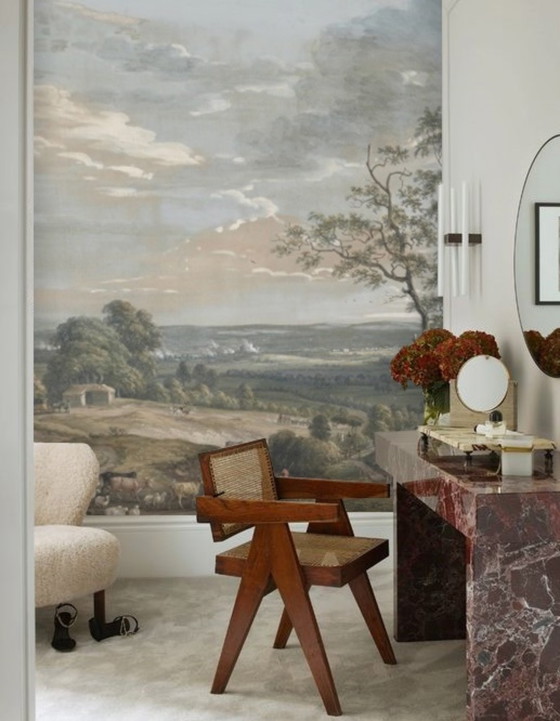 Image 1 of Rural Painting Wall Mural, Historical Landscape Wallpaper Peel And Stick