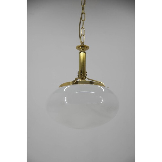 Image 1 of Lampada a sospensione vintage in ottone e vetro, 2000