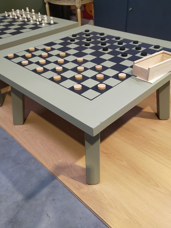 Image 1 of 2x Game table checkers & chess