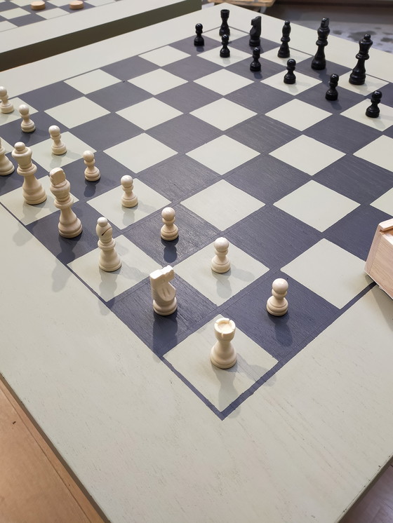 Image 1 of 2x Game table checkers & chess