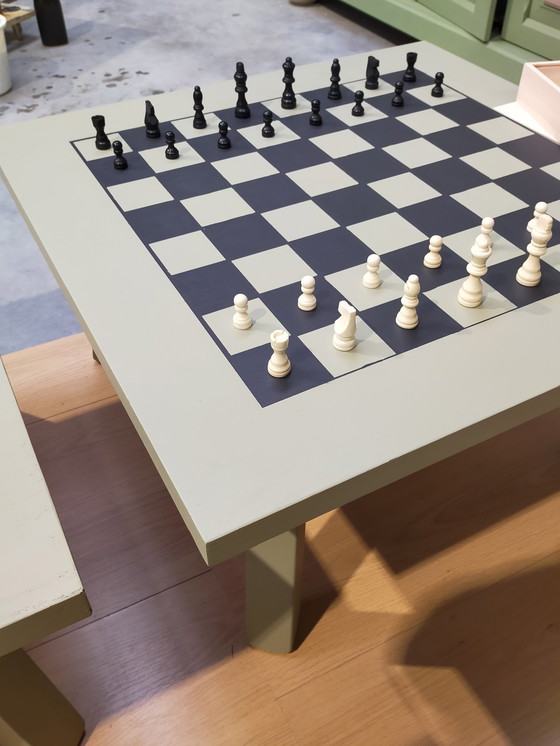 Image 1 of 2x Game table checkers & chess