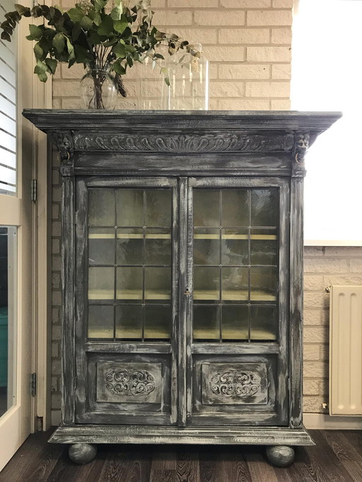 Unique handmade old display cabinet