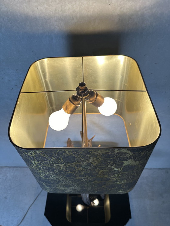 Image 1 of Lampada a forma di fiore in ottone Hollywood Regency