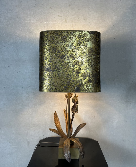 Image 1 of Lampada a forma di fiore in ottone Hollywood Regency