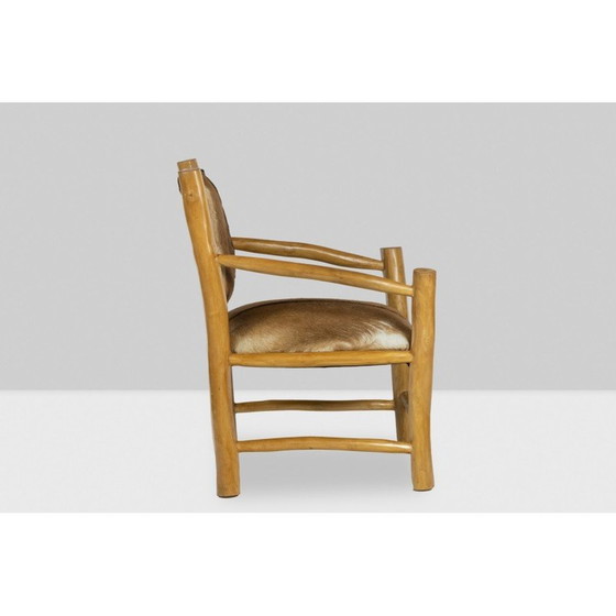 Image 1 of Vintage elm and goatskin armchair, 1970