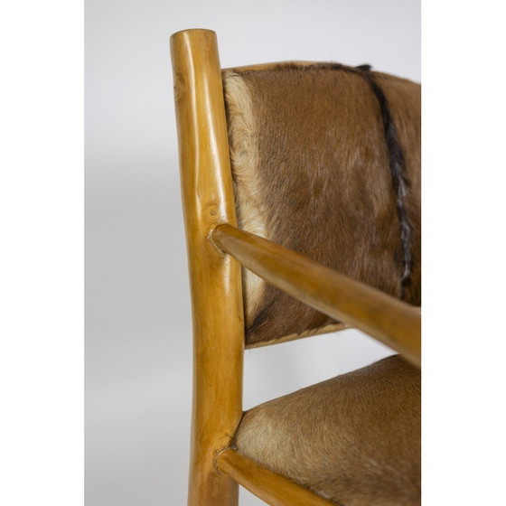 Image 1 of Vintage elm and goatskin armchair, 1970