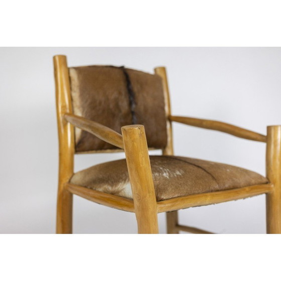 Image 1 of Vintage elm and goatskin armchair, 1970