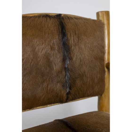 Image 1 of Vintage elm and goatskin armchair, 1970