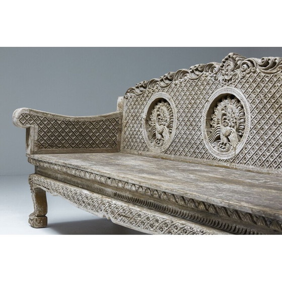 Image 1 of Dutch wooden vintage Art Nouveau bench, 1890s