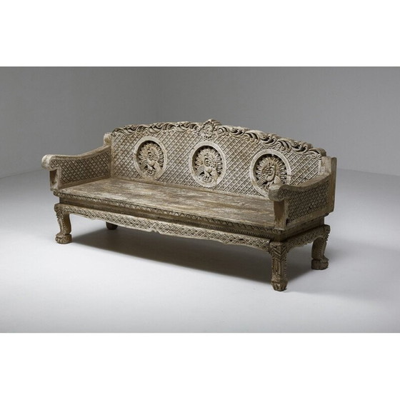 Image 1 of Dutch wooden vintage Art Nouveau bench, 1890s