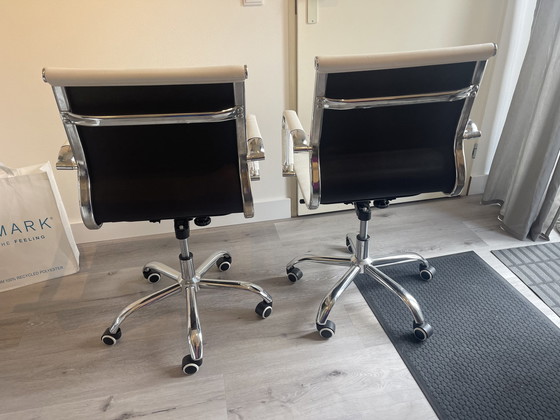 Image 1 of Two Luxury White Office Chairs