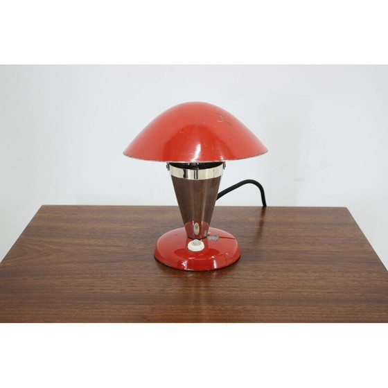 Image 1 of Lampada da tavolo vintage rossa Bauhaus, Cecoslovacchia 1930
