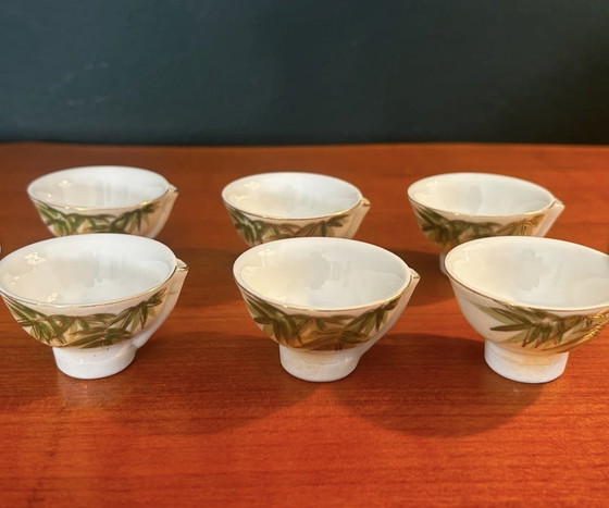 Image 1 of Hand-Painted Japanese Porcelain Kutani Sake Set 1970s