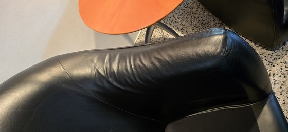 Image 1 of 2x Gerard Van Den Berg Sedeo Black Leather Chair Armchair Design