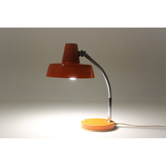 Image 1 of Vintage adjustable orange table lamp, Czechoslovakia 1970s