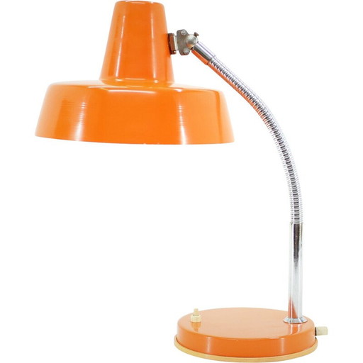 Vintage adjustable orange table lamp, Czechoslovakia 1970s
