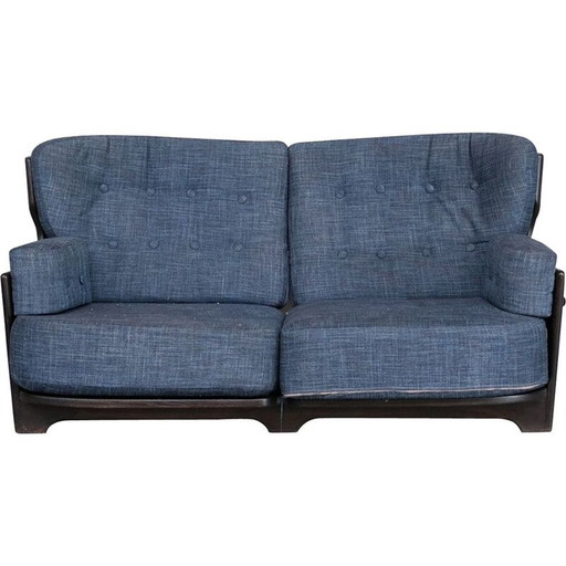 Oakwood mid-century "Denis" sofa by Guillerme et Chamrbon, France 1960s