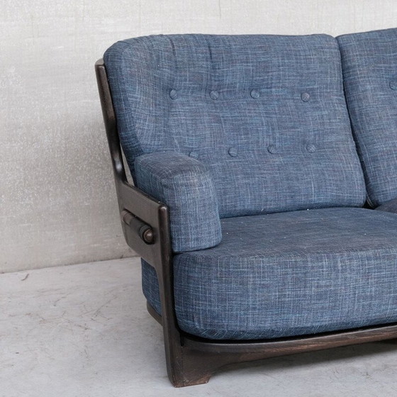 Image 1 of Oakwood mid-century "Denis" sofa by Guillerme et Chamrbon, France 1960s