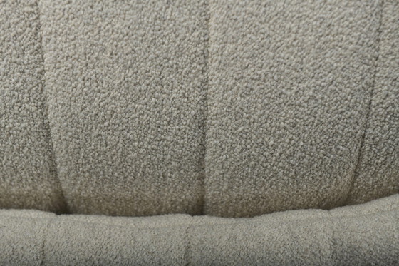 Image 1 of Stunning Elm Wooden Lounge Set in Bouclé by Maison Regain, France 1970s