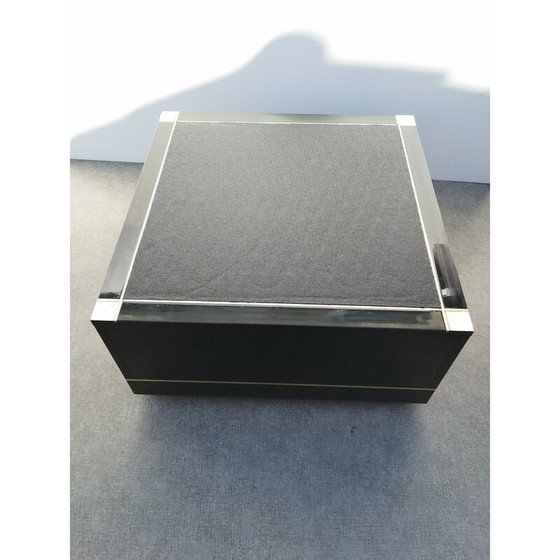 Image 1 of Vintage coffee table in black lacquered wood and brass, 1970