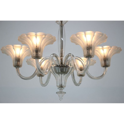 Pair of vintage glass chandeliers, 1920