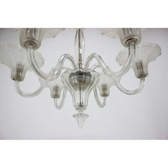 Image 1 of Pair of vintage glass chandeliers, 1920