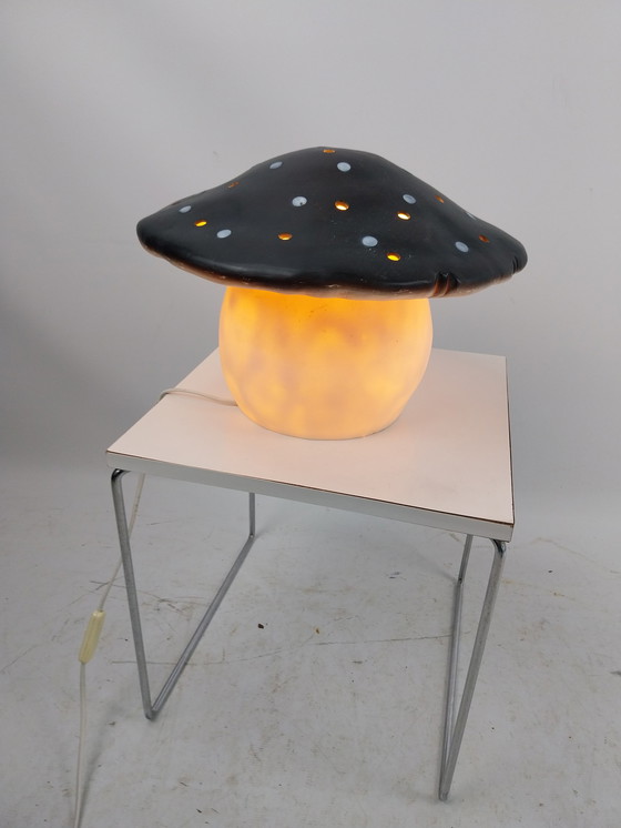 Image 1 of 1 x Heico Germany. 1980s black mushroom lamp