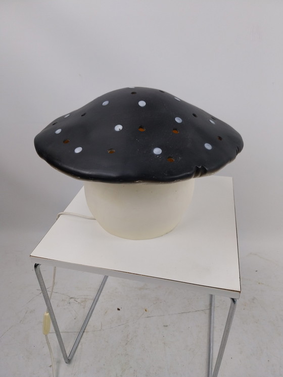 Image 1 of 1 x Heico Germany. 1980s black mushroom lamp