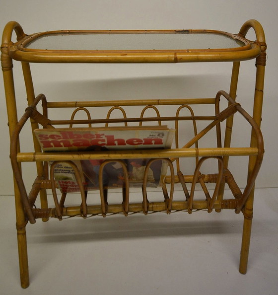 Image 1 of Bamboo magazine rack Tiki magazine rack 50s