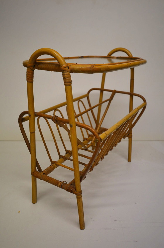 Image 1 of Bamboo magazine rack Tiki magazine rack 50s