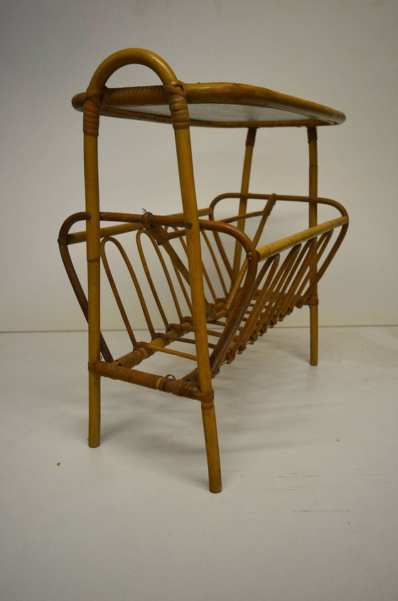 Image 1 of Bamboo magazine rack Tiki magazine rack 50s