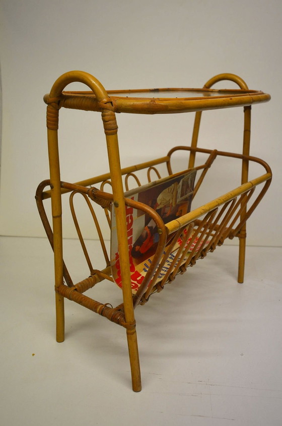 Image 1 of Bamboo magazine rack Tiki magazine rack 50s