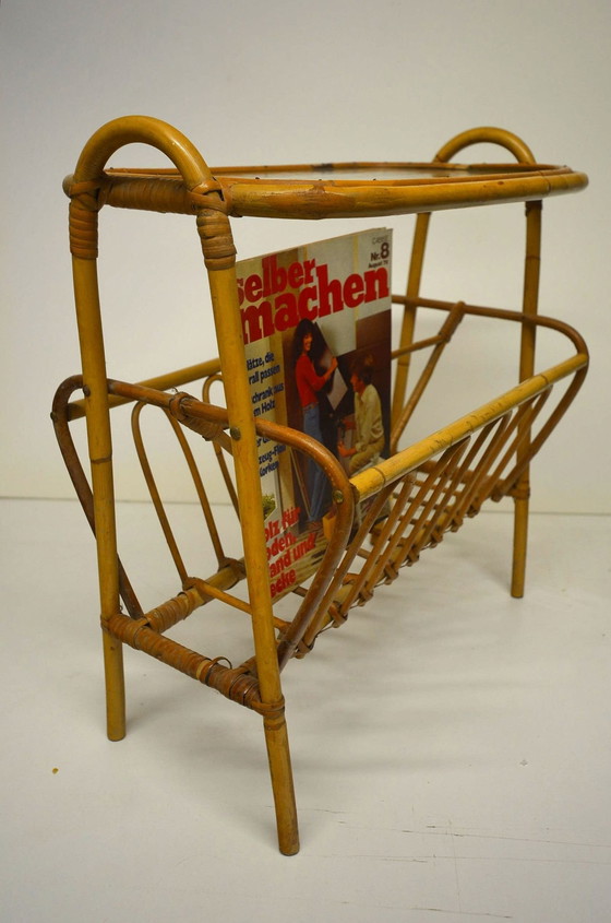 Image 1 of Bamboo magazine rack Tiki magazine rack 50s