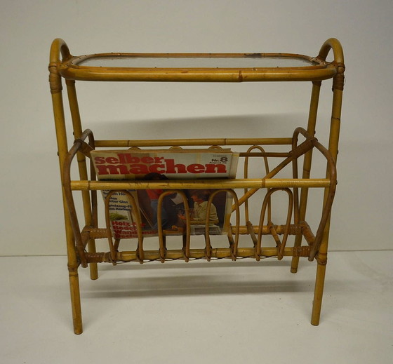 Image 1 of Bamboo magazine rack Tiki magazine rack 50s