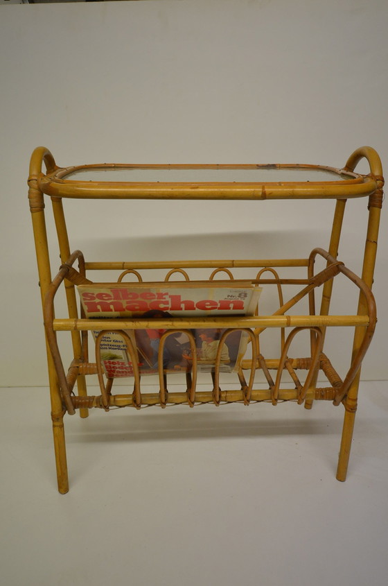 Image 1 of Bamboo magazine rack Tiki magazine rack 50s