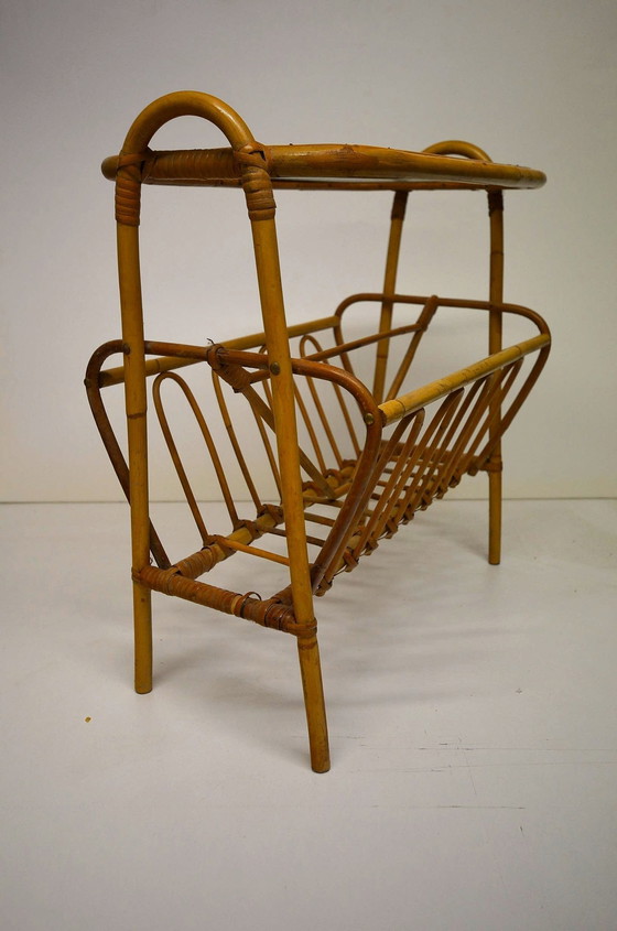 Image 1 of Bamboo magazine rack Tiki magazine rack 50s