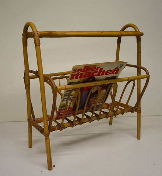 Image 1 of Bamboo magazine rack Tiki magazine rack 50s