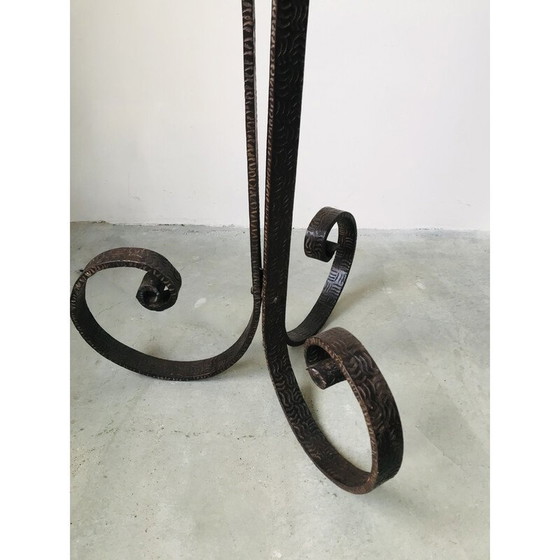 Image 1 of Lampada da terra vintage Art Déco in ferro battuto con decorazione floreale, 1930