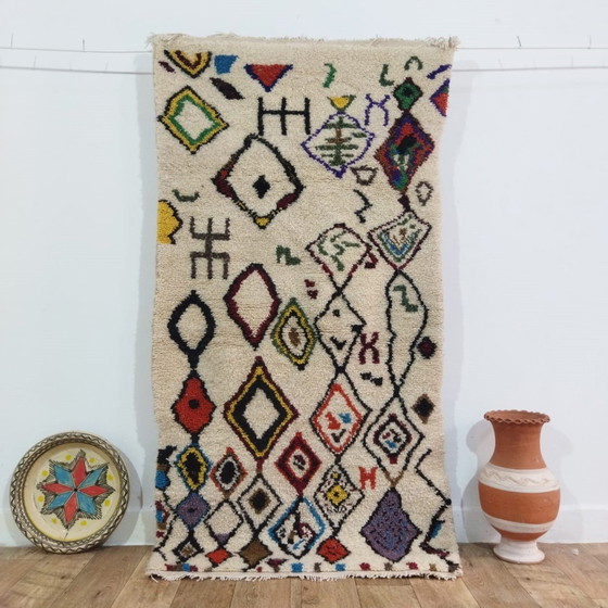 Image 1 of Authentieke Marokkaanse Berber Wol Tapijt - Authentic handmade Moroccan Berber rug