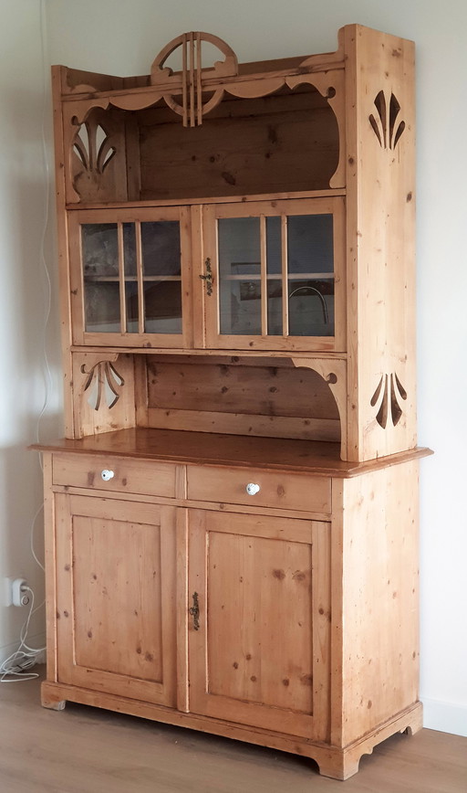 Vintage art nouveau sideboard solid pine