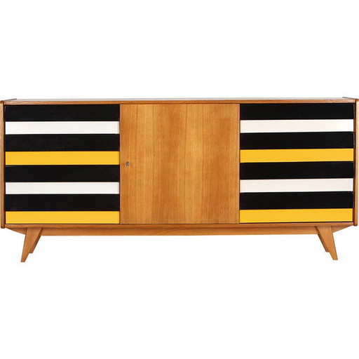 Vintage U 460 sideboard with wooden drawers by Jiri Jiroutek for Interier Praha, Czechoslovakia 1960s