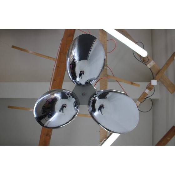 Image 1 of Lampadario vintage Bauhaus in acciaio cromato per Zukov, Cecoslovacchia 1930